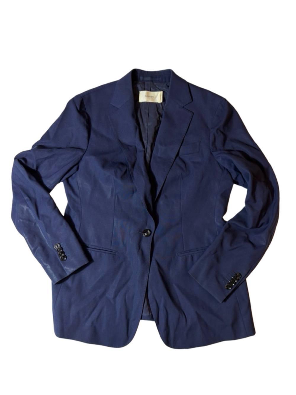 SUISTUDIO Women’s US 8 EU 40R Navy Tailored Single Breasted Blazer Jacket